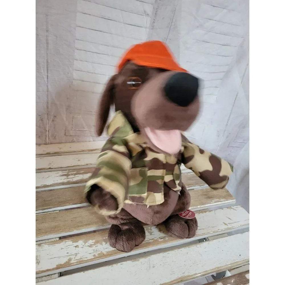 Sound n light hunter dog plush‎ animated singing puppy dance Xmas home decor